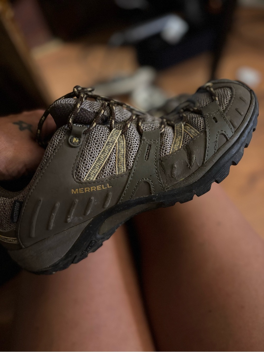 Merrell Olive Brown Men's Trail Hiking Shoe